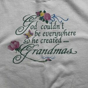 Vintage Grandma Sweatshirt Large God Created Grandmas